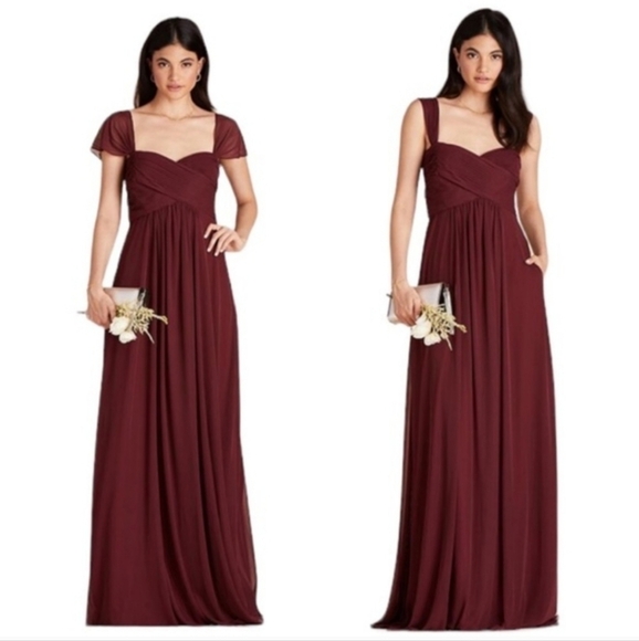 Birdy Grey Maria Convertible Long Maxi Dress Cabernet NEW Small S - Picture 3 of 17
